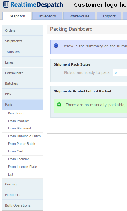 Pack Menus