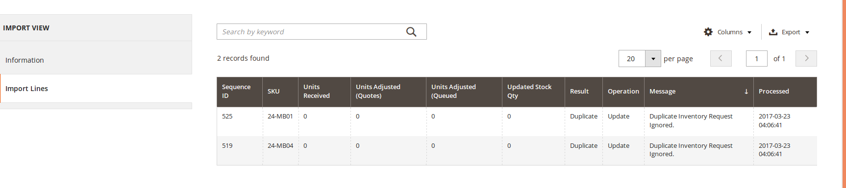 Magento2 Inventory Stale