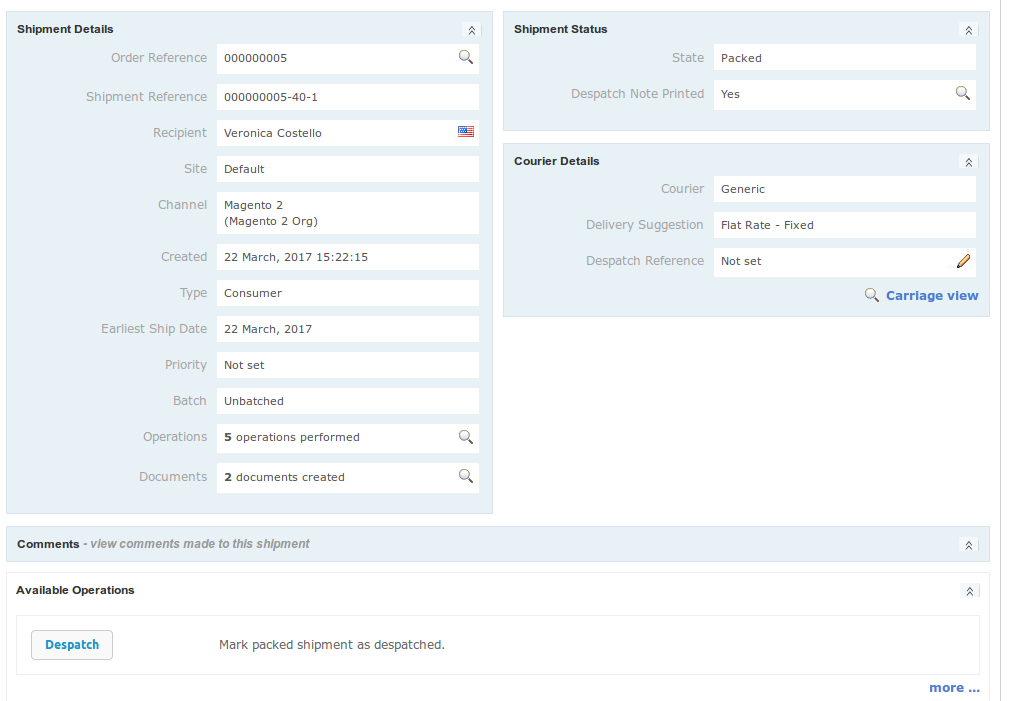 OrderFlow Shipment Despatch