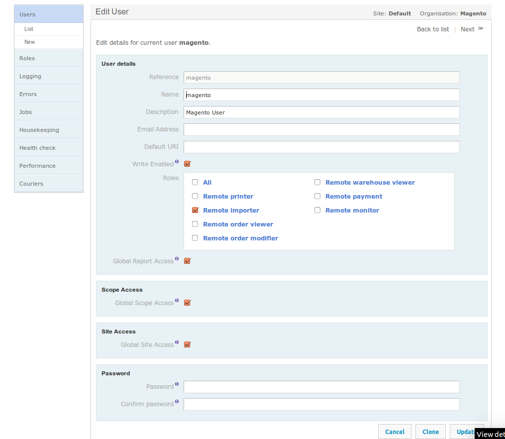 OrderFlow User Permissions