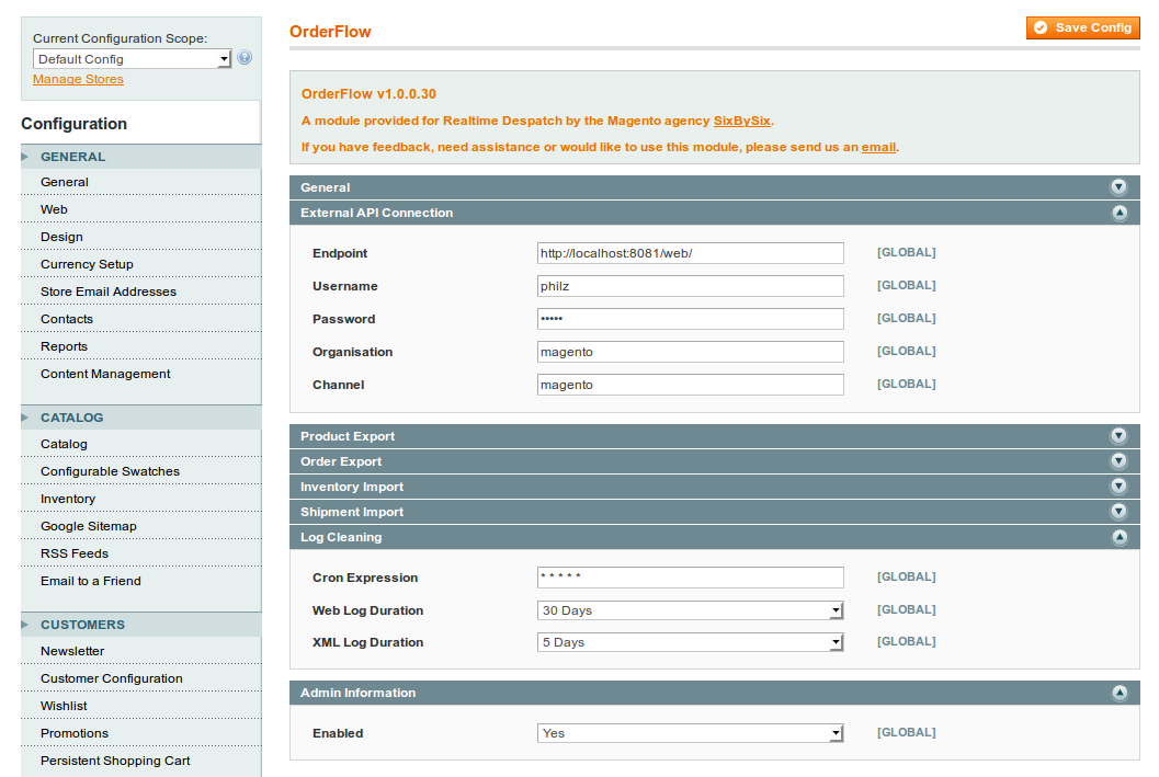 magento config general