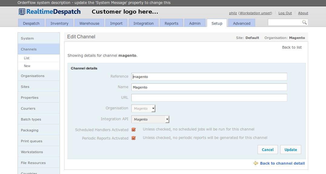 Orderflow channel config