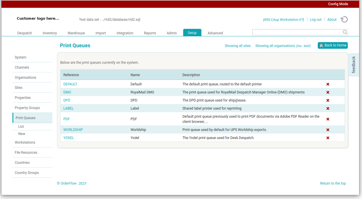 orderflow print queues