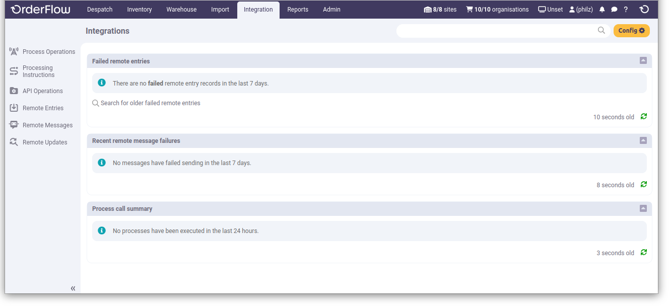 Integration screen