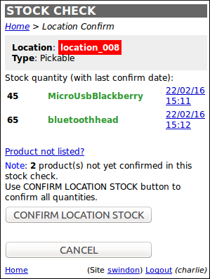Confirm Location Handheld