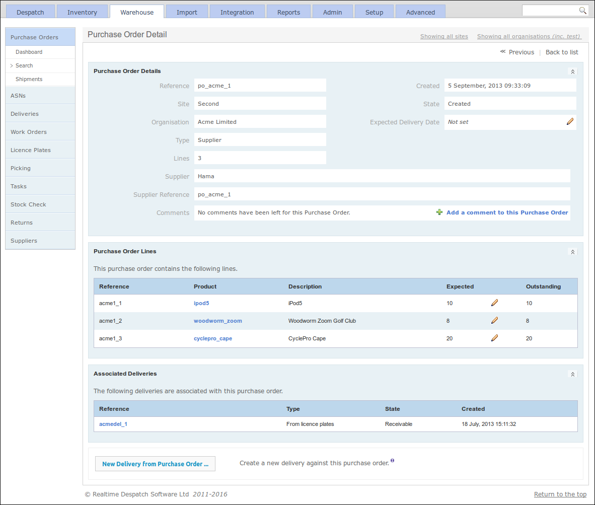 Purchase Order Detail