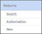 Returns Menus