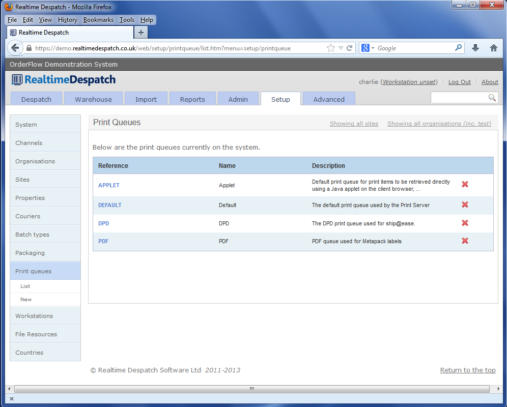 orderflow print queues